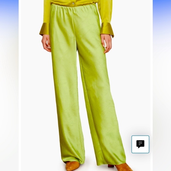 NWT Vince Satin High-Waist Bias Pant CACTUS